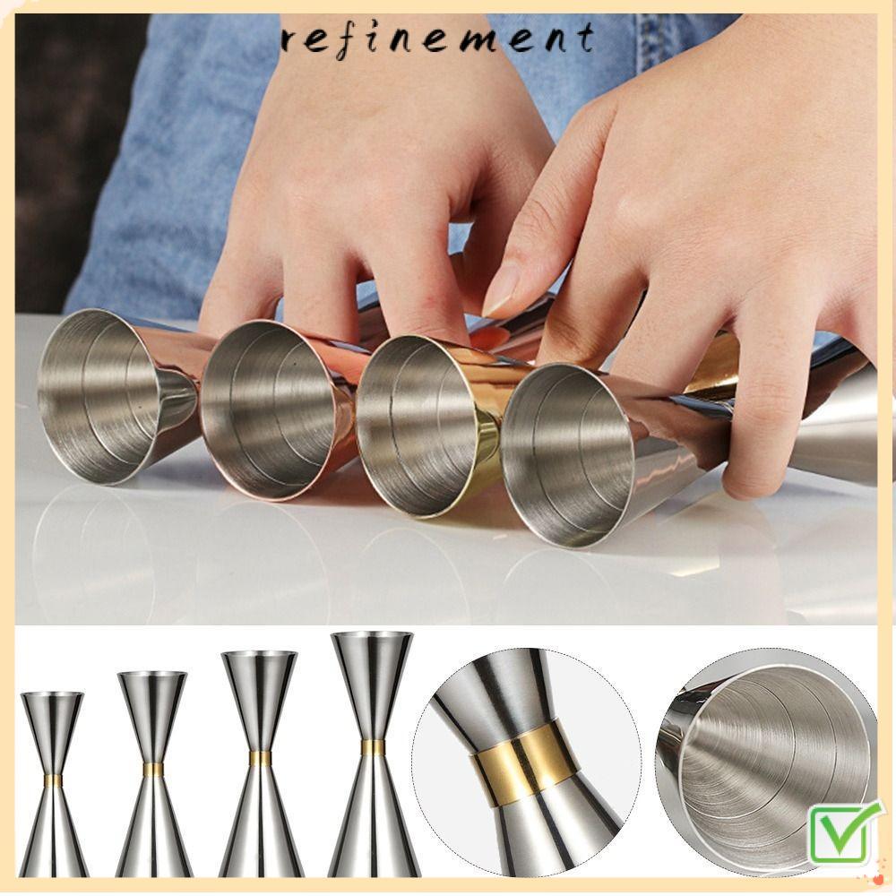 REFINEMENT Double Didi Jigger, OZ/ML สแตนเลสบาร์วัด Jigger, วัดการวัดภายใน Shot ญี่ปุ่น Jigger Barte
