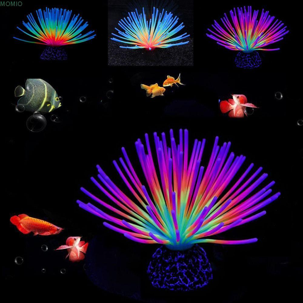 MXMIO Luminous Sea Urchin, Soft Fake Sea Urchin Bulb, หญ้าวัชพืชใต้น้ําจําลองซิลิโคนเรืองแสง Luminou