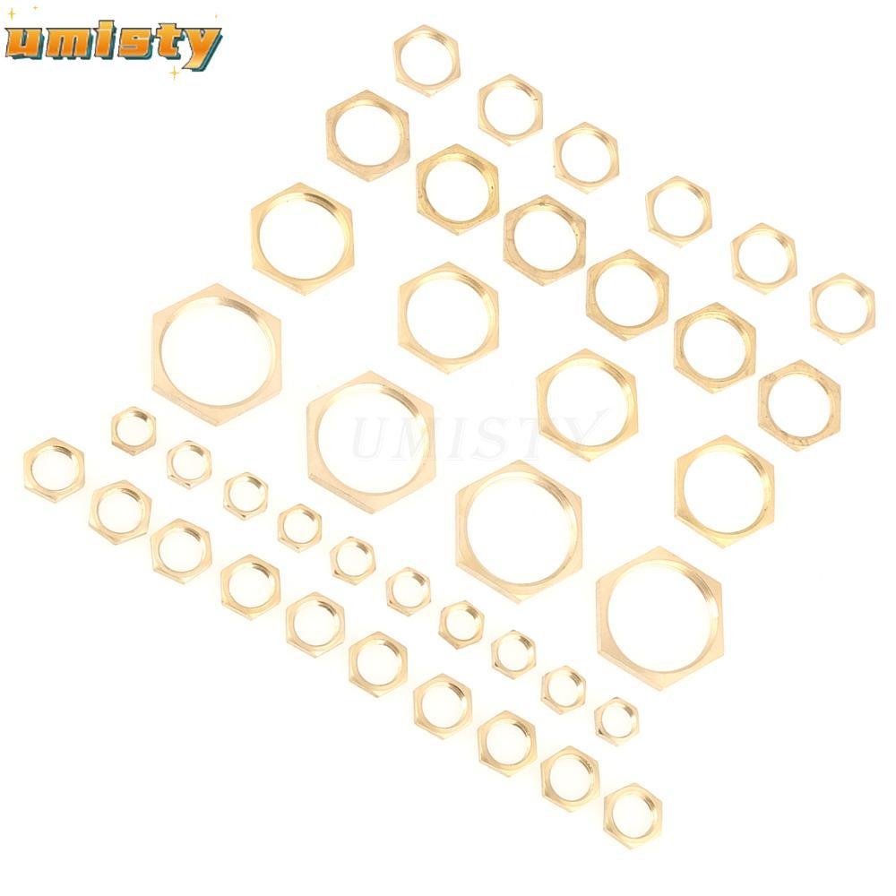 UMISTY 40 PCS Lock Nut Assortment, Thin G1/8 G1/4 G3/8 G1/2 G3/4 G1 Hex Lock Nuts, Assorted Hex Lock