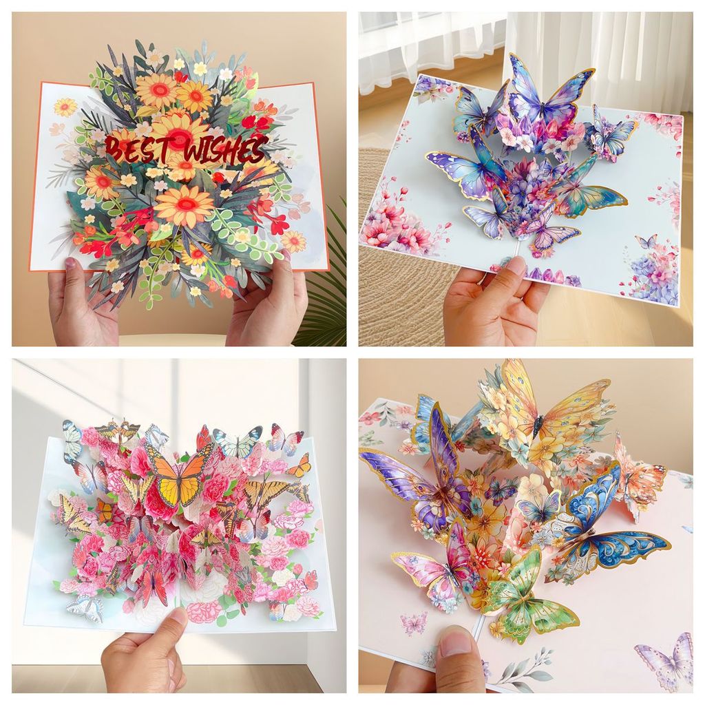 教师节母亲节立体贺卡D花束生日卡片感恩节老师礼物Teacher's Day Mother's Day stereo greeting card D bouquet birthday20260228