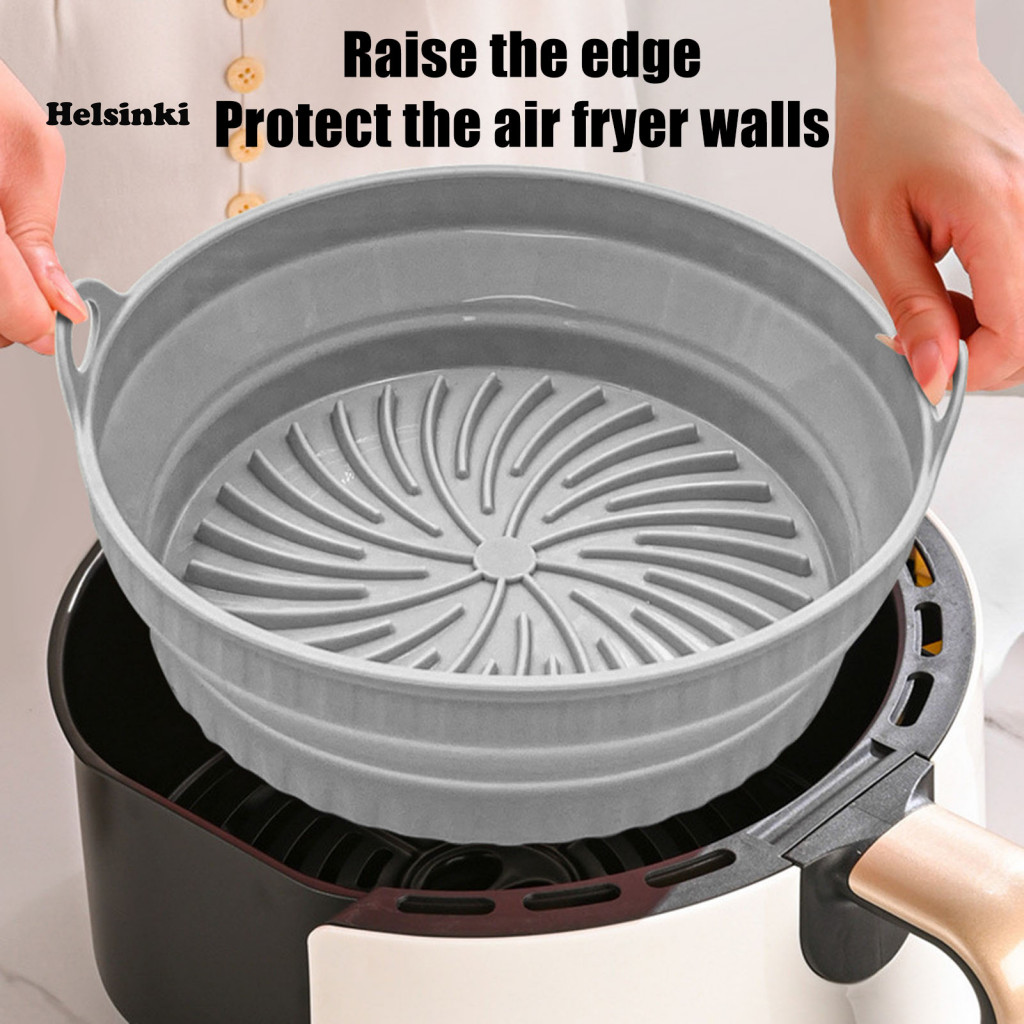 HLS ซิลิโคน Air Fryer ตะกร้า Liner เตาอบ Safe Air Fryer Liner Reusable ซิลิโคน Air Fryer Liners สําห