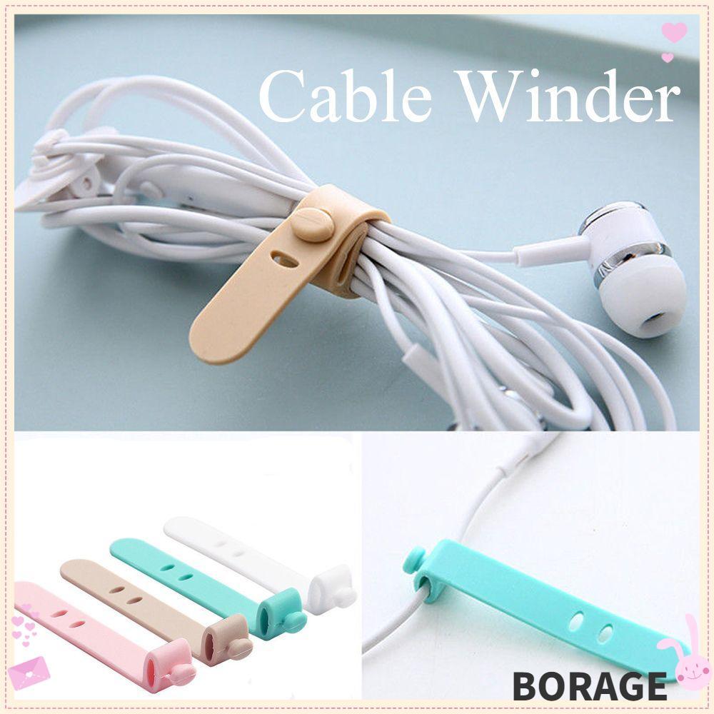 BORAG 4/8PCS Cable Winder Soft Headphones Organizer USB Wire Tie