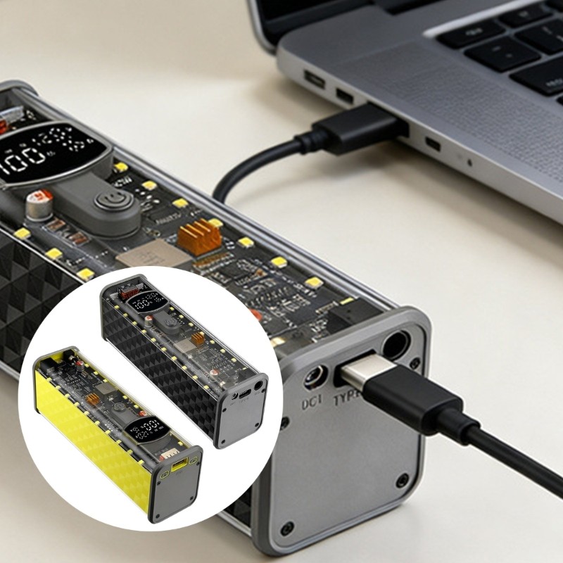 Niki น้ําหนักเบา 65W Energy Powerbank Case Enclosure Fit สําหรับแบตเตอรี่ 18650 8 ชิ้น