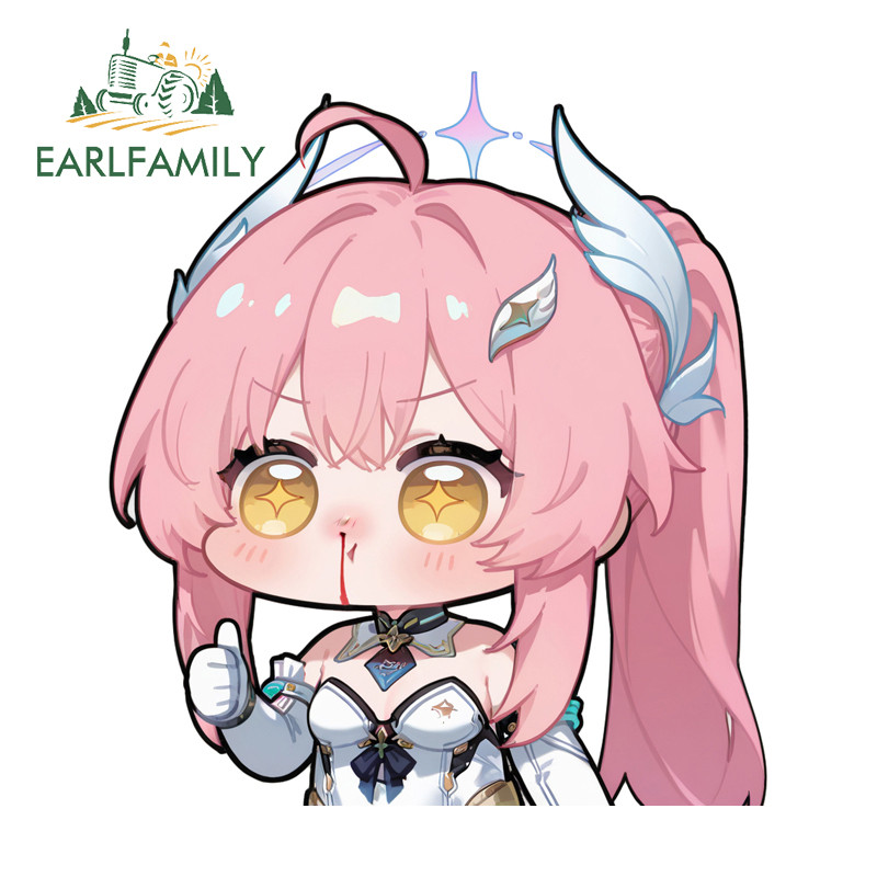 EARLFAMILY Wuthering Waves Aempath Chibi สติกเกอร์ SUV สกู๊ตเตอร์รถเข็นกันน้ํา PVC Decals จัดแต่งทรงผมรถ