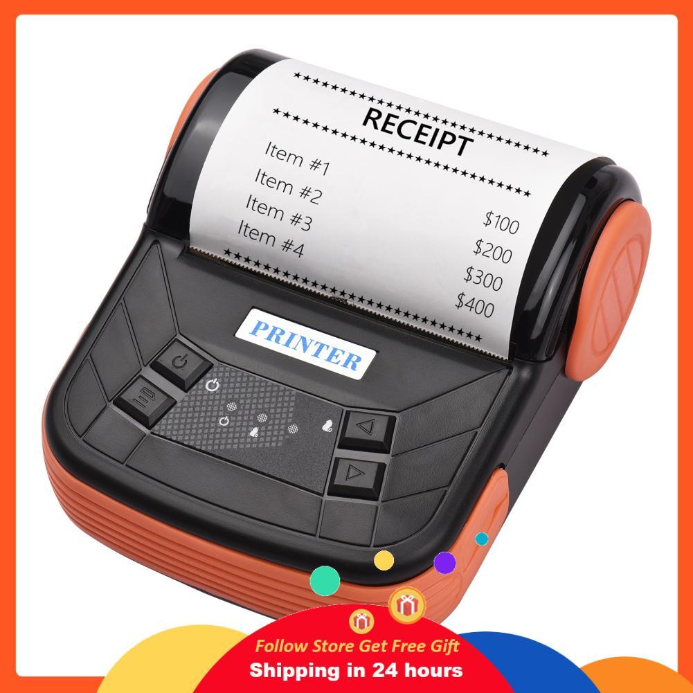 Supergoodsales แบบพกพา 80 มม.ใบเสร็จรับเงินเครื่องพิมพ์ความร้อนไร้สาย BT บิลมือถือสำหรับระบบ Android