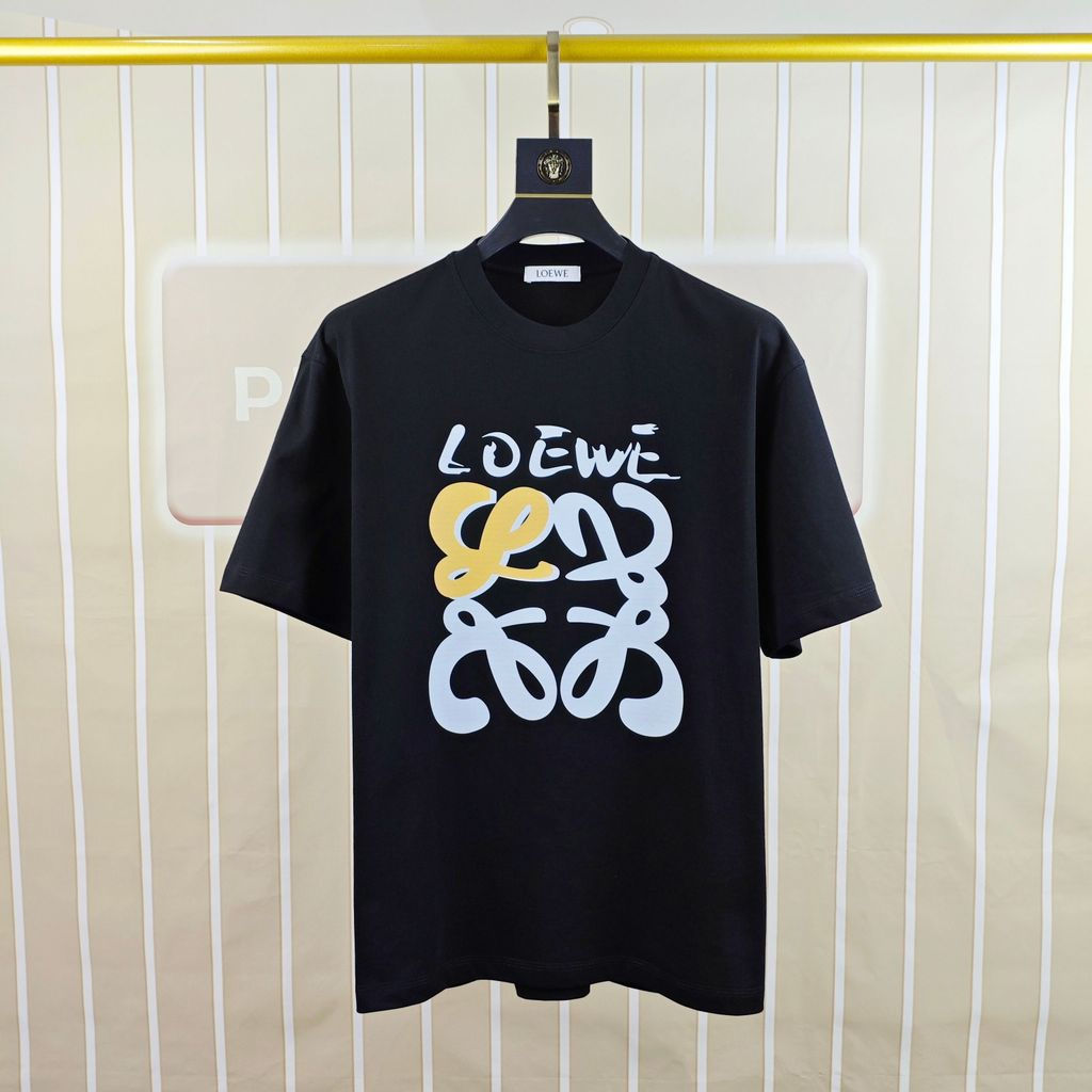 Loe * we2026 Star รอบคอแขนสั้นเสื้อยืดคู่สไตล์ผู้ชาย Bottoming ด้านใน Match Original Design Slim-fit