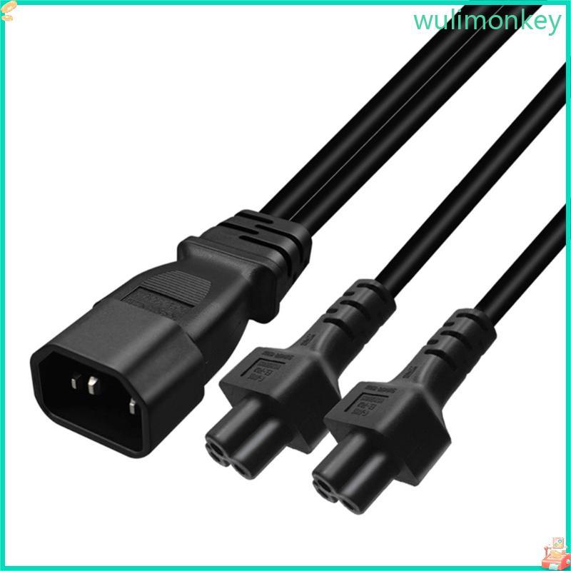 WU IEC C14 ชายปลั๊กสายไฟ 3Pin Connector IEC320-C14 ถึง IEC320-C5 + C5 อะแดปเตอร์แปลงสายเคเบิลสายไฟ