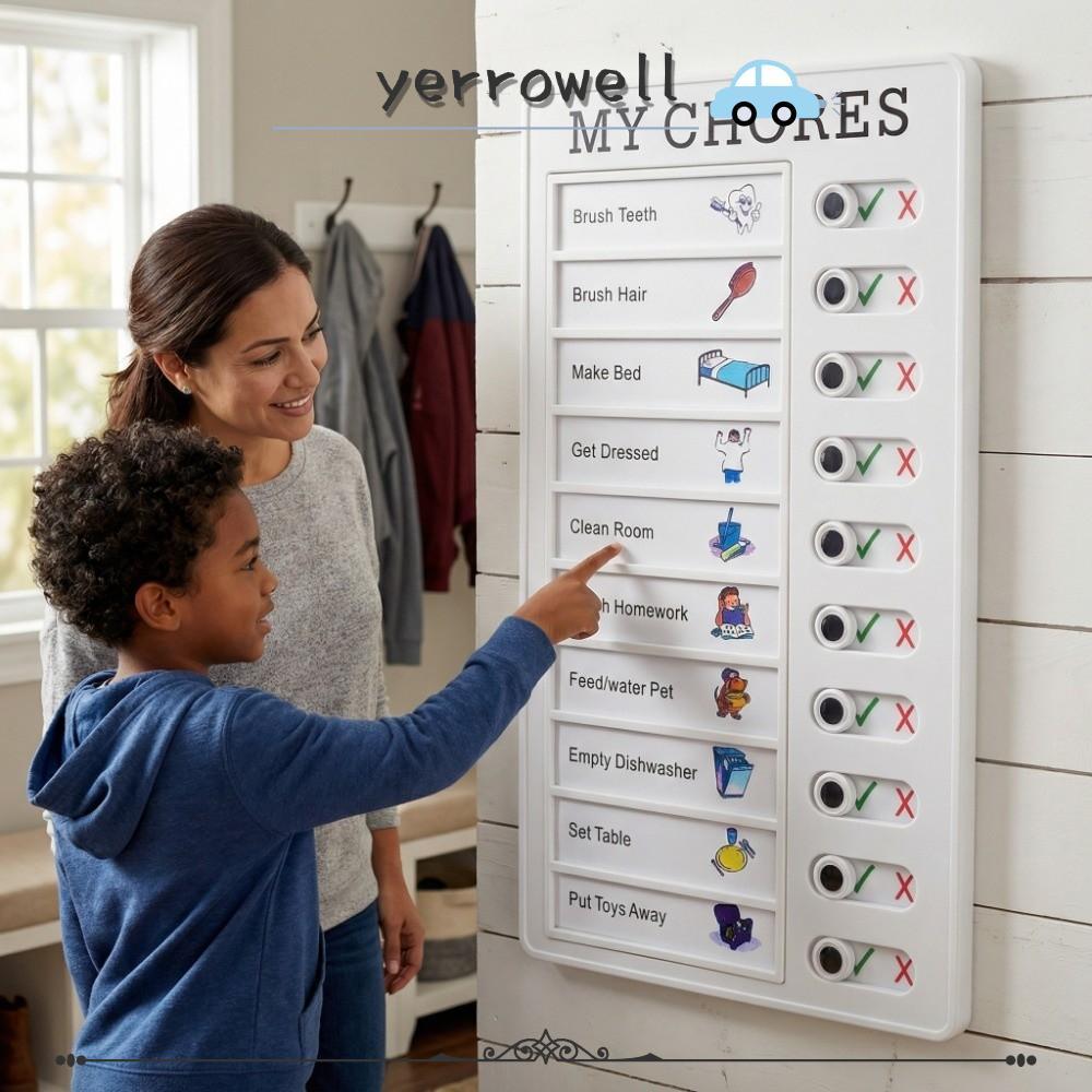 YERROWELL ในครัวเรือน Chore Planner, นํากลับมาใช้ใหม่ได้ที่ถอดออกได้, ทนทาน Wall-mountable Multi-for