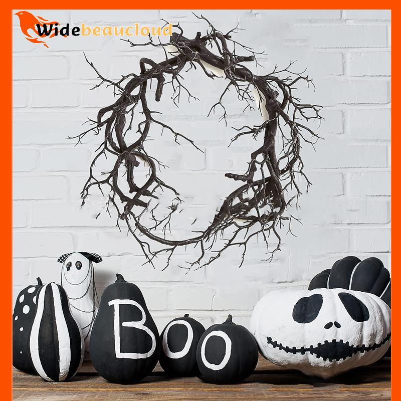 Widebeaucloud Stained Glass Cat ฮาโลวีน Night Garland เทศกาลเลียนแบบ Withered Vine Tree Garland Popc