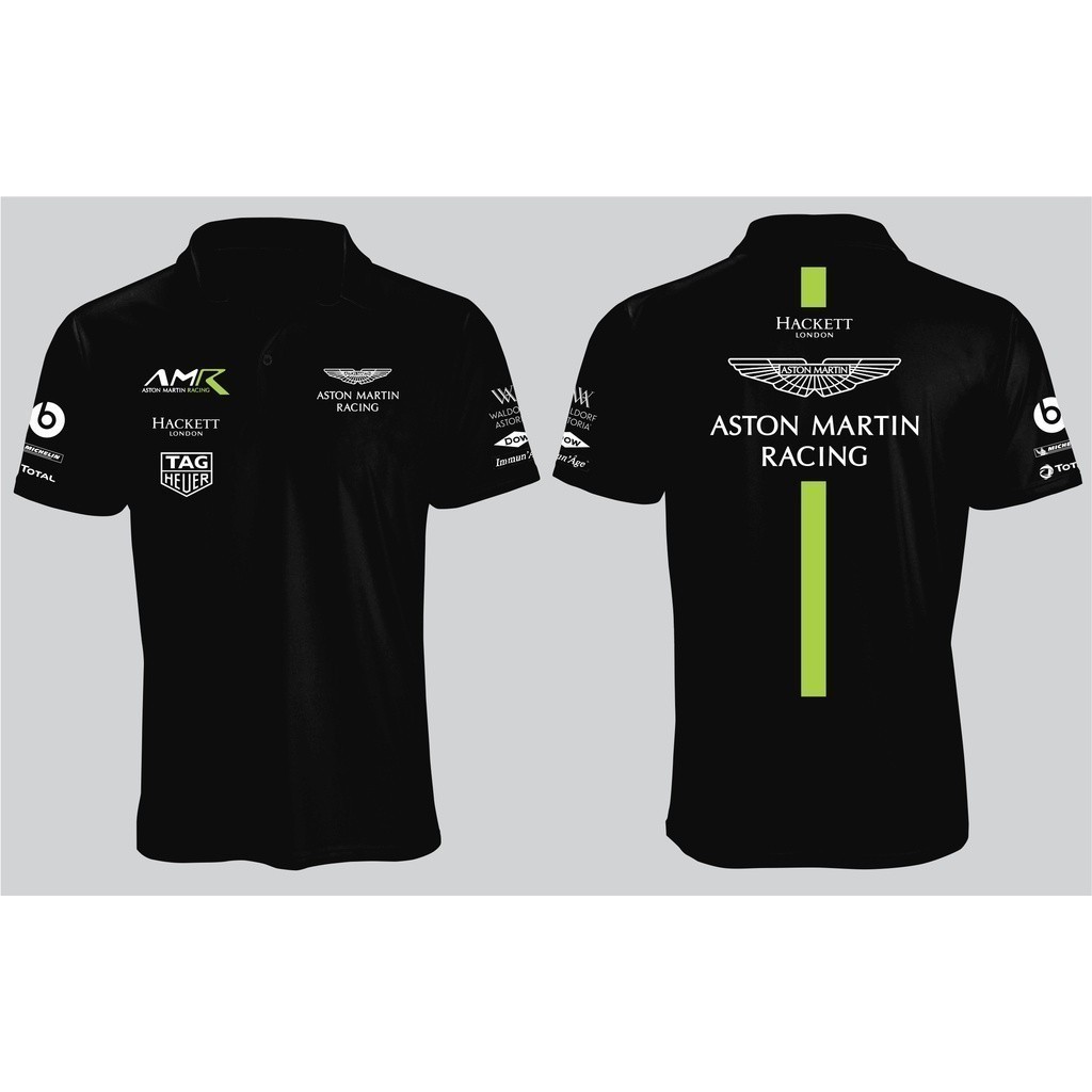 【polo shirt】 Cotton Camisa Polo Formula Satu F1 Aston Martin Racing Men's Street Leisure  S-3XL Polo