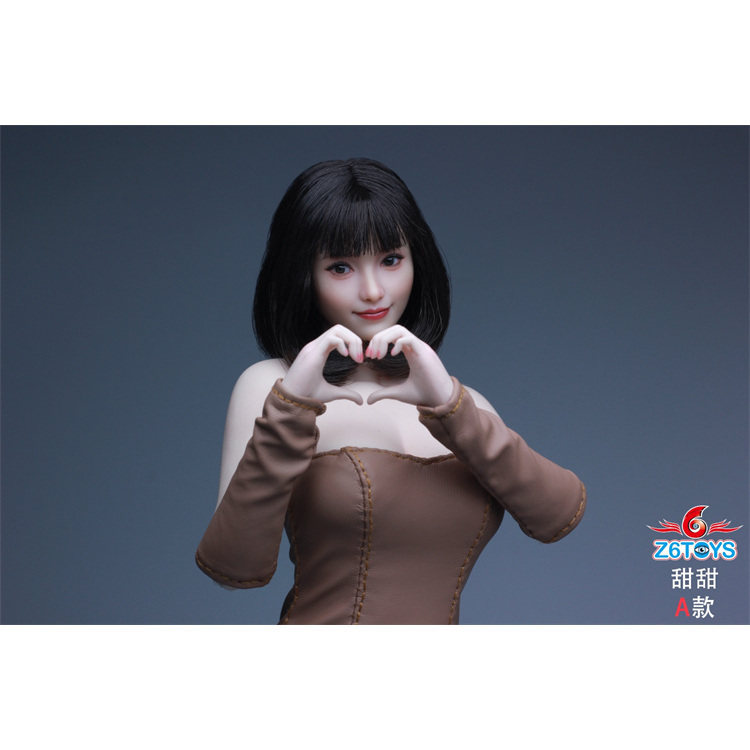 พร้อมสต็อก Z6TOYS 1/6 Asian Movable Eye Smile Beauty Head แกะสลักหวาน ZC021