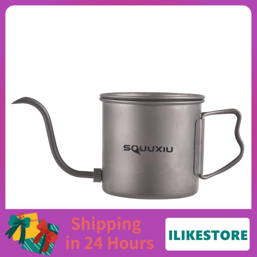 ilikestore 400ml Pour Over Kettle Gooseneck Coffee Ti ขวดน้ำพร้อมฝาปิดและตัวกรอง