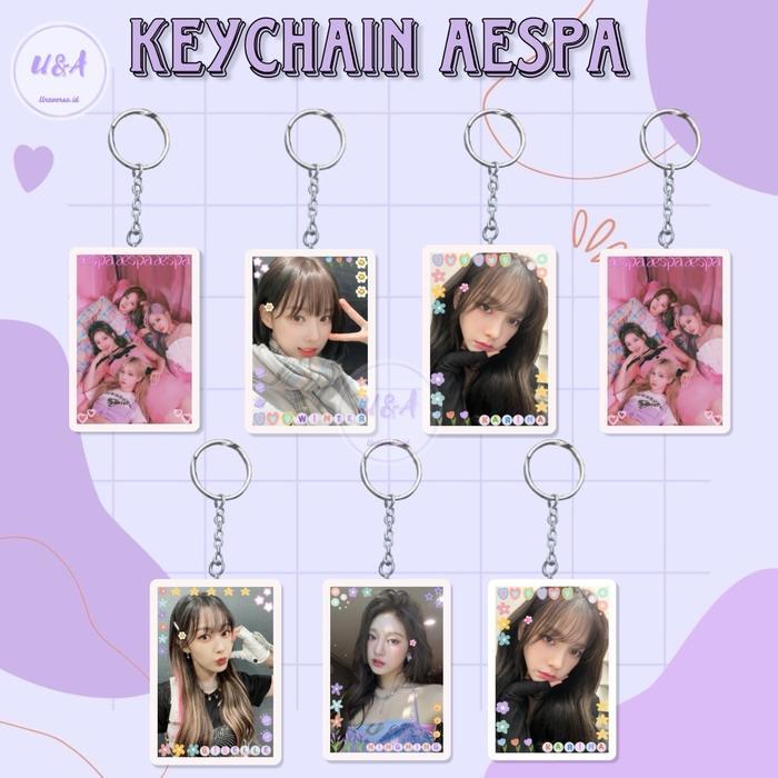 [Unaverse] GANTUNGAN KUNCI AESPA Keychain Acrylic Karina Winter Ningning Giselle - Group