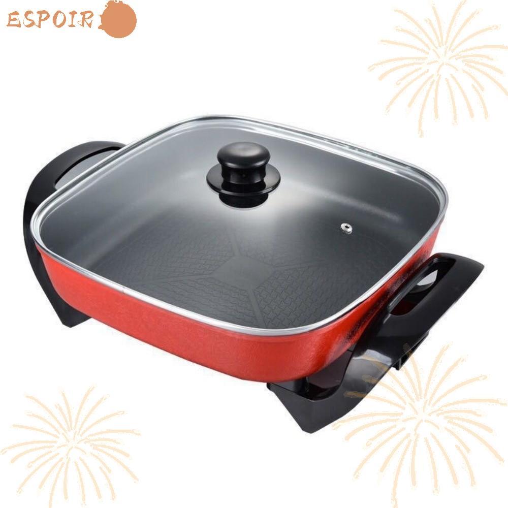 ESPOIR1 หม้อปรุงอาหารไฟฟ้าพร้อมฝาปิดหม้อไฟไฟฟ้าสําหรับทําอาหารอย่างรวดเร็วหนาประหยัดพลังงาน EU Plug 