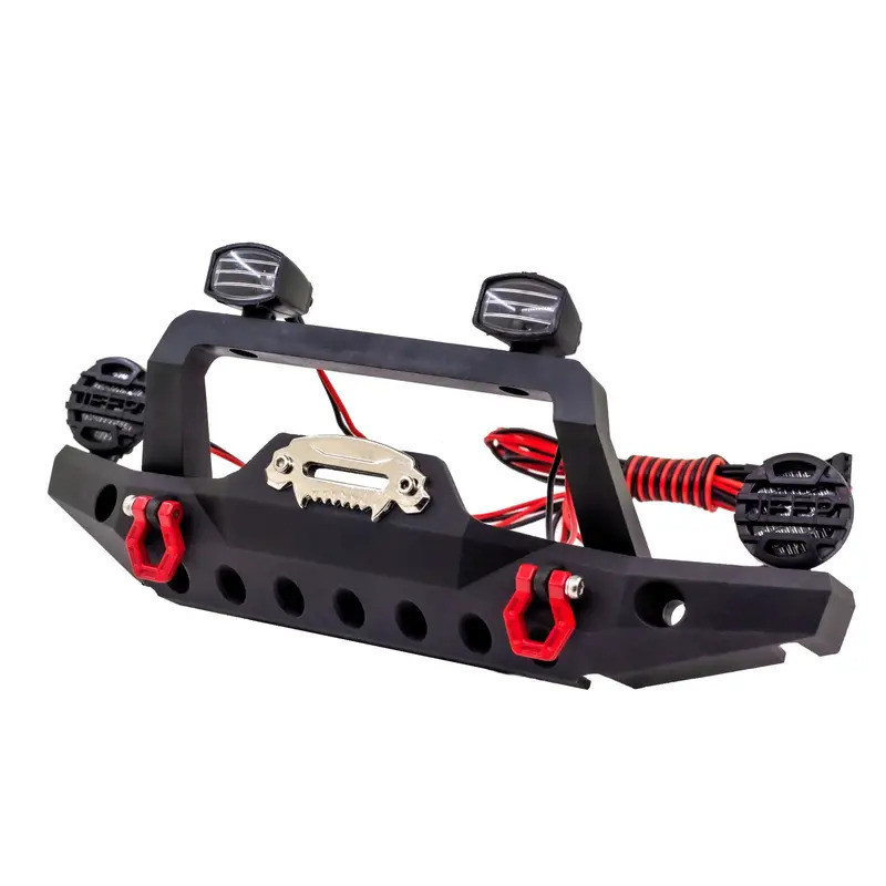 กันชนหน้าด้านหลังโลหะ RC รถกันชนพร้อมไฟ LED สําหรับ SCX10 90046 สําหรับ TRX4 Axial สําหรับ SCX10 iii
