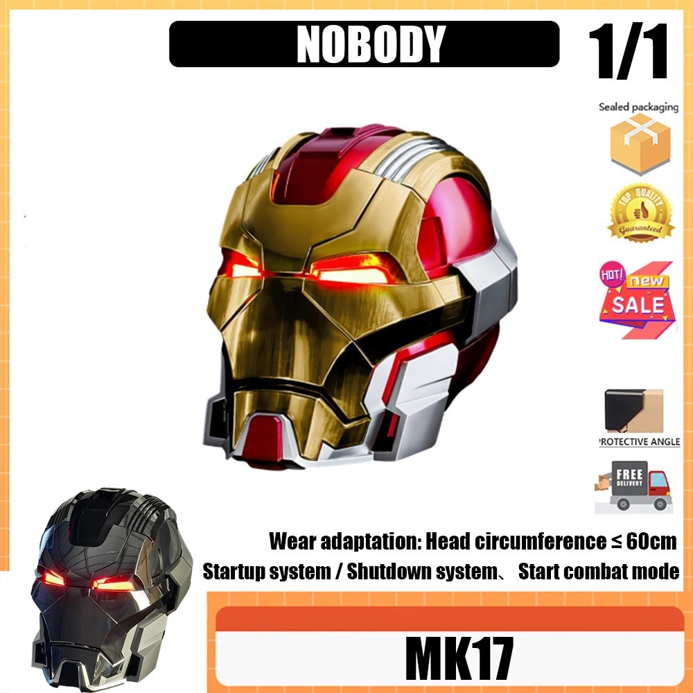 NOBODY MK17 หมวกกันน็อค Iron Man ควบคุมด้วยเสียงสวมใส่ - Iron Man MK17 1:1 คนจริงหมวกกันน็อกสวมใส่หมวกกันน็อคของเล่น