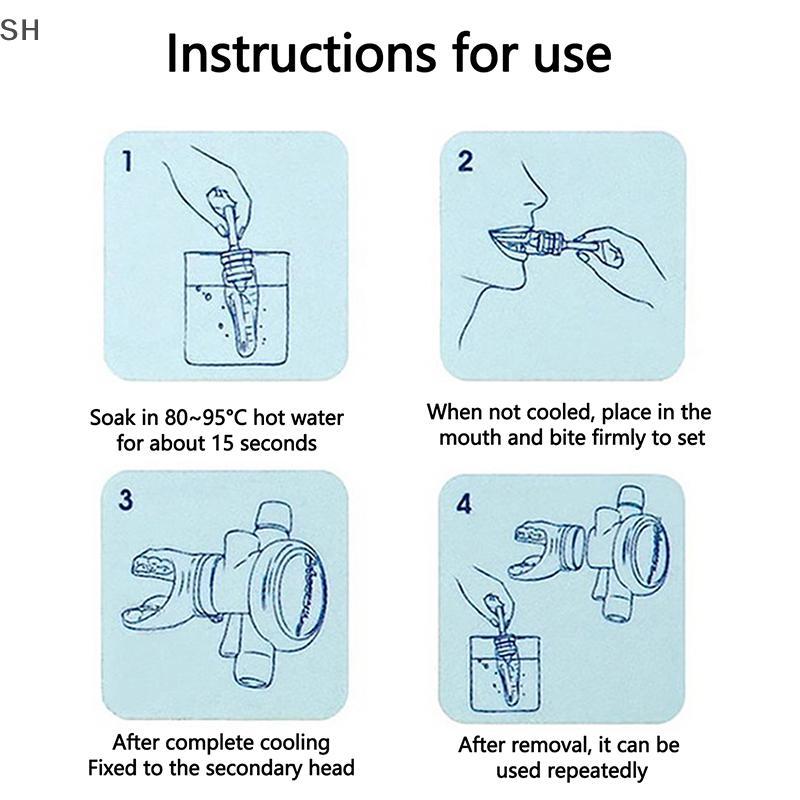 [shn] ซิลิโคนดําน้ํา Mouthpiece Scuba Moldable Bite Mouthpiece Regulator พลาสติก Snorkel Mouthpiece 