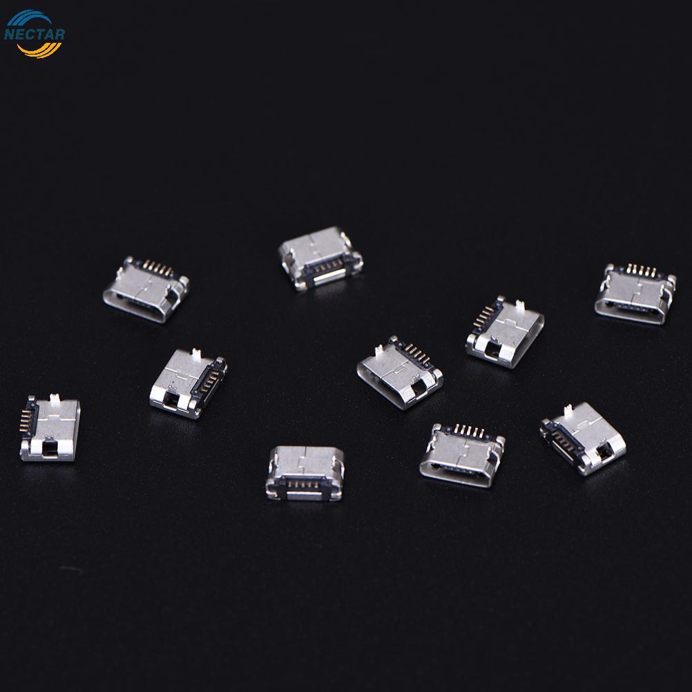TAR 10pcs Micro USB 5pin B ประเภทหญิงสําหรับ Connector 5 pin ชาร์จ Soet N