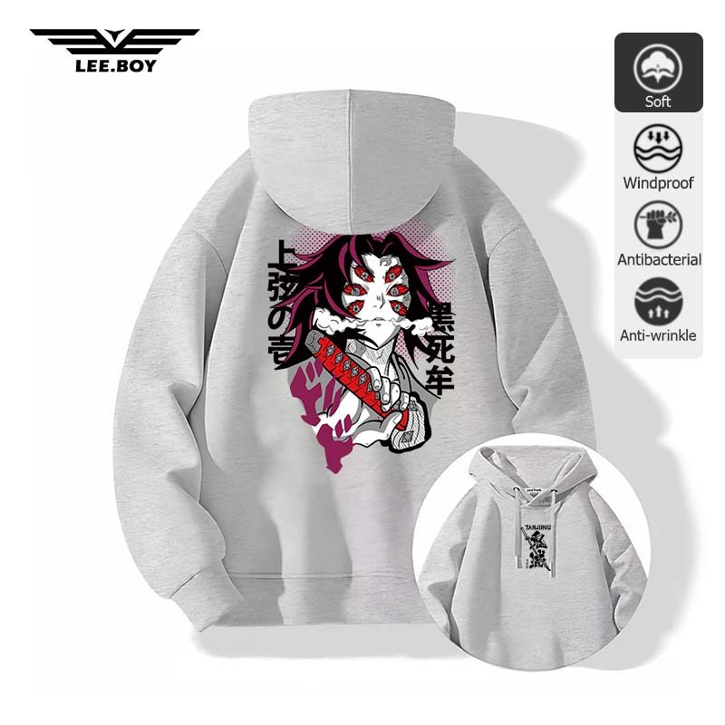 เนื้อผ้านุ่ม เหมาะกับอากาศหนาว เสื้อฮู้ด ลายพิมพ์ Demon Slayer Kimetsu no Yaiba (ส่งเร็ว จัดส่งจากไทย)