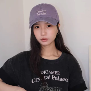 เกาหลีสีม่วงผ้าฝ้ายนุ่มด้านบนหมวกเบสบอลผู้หญิงจดหมายสบายๆฤดูร้อน สแน็ปแบ็ค หมวกกันแดด