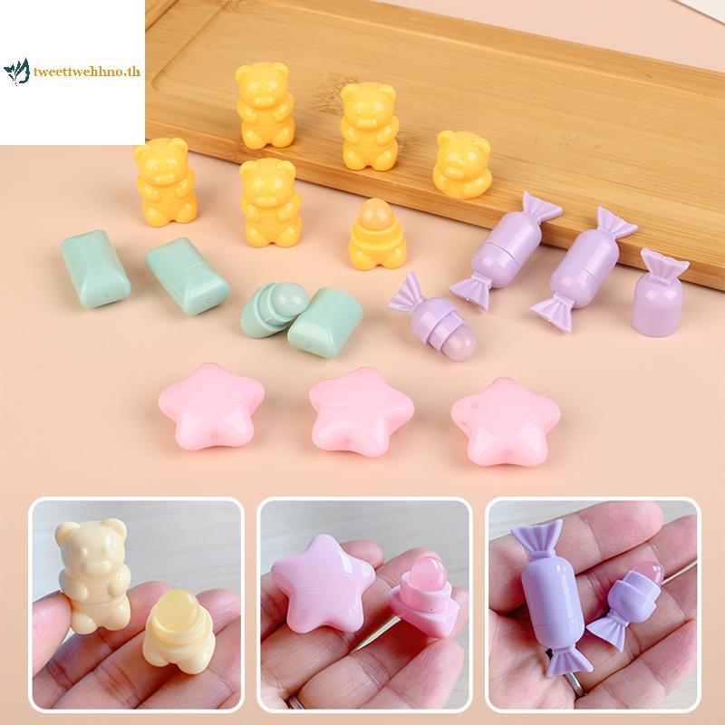 Tweetwehhno 1/5 ชิ้น Mini แปรงริมฝีปากซิลิโคนน่ารักการ์ตูนแปรงริมฝีปากขนาดเล็กพร้อมฝาครอบแบบพกพา Lip