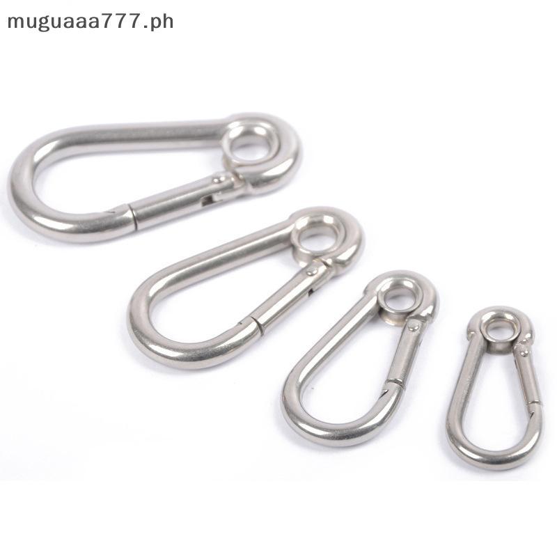 Guaa M4 M5 M6 M7 M8 Stainless Steel Carabiner Carbine Snap Hook พร้อมตาไก่สปริง Bule Key Ring .