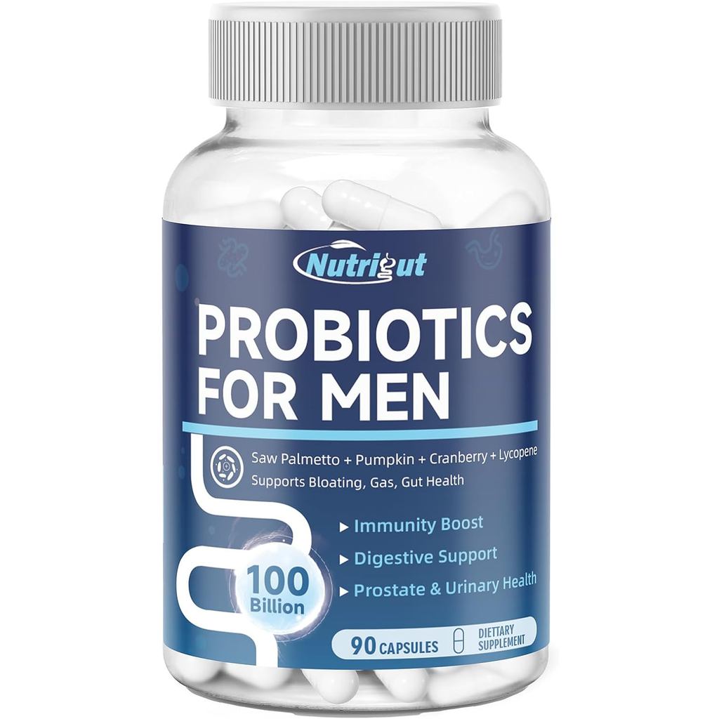 Probiotics for Men, 100 Billion CFUs with Prebiotics, Saw Palmetto Berry, Pumpkin Seed, Cranberry & 
