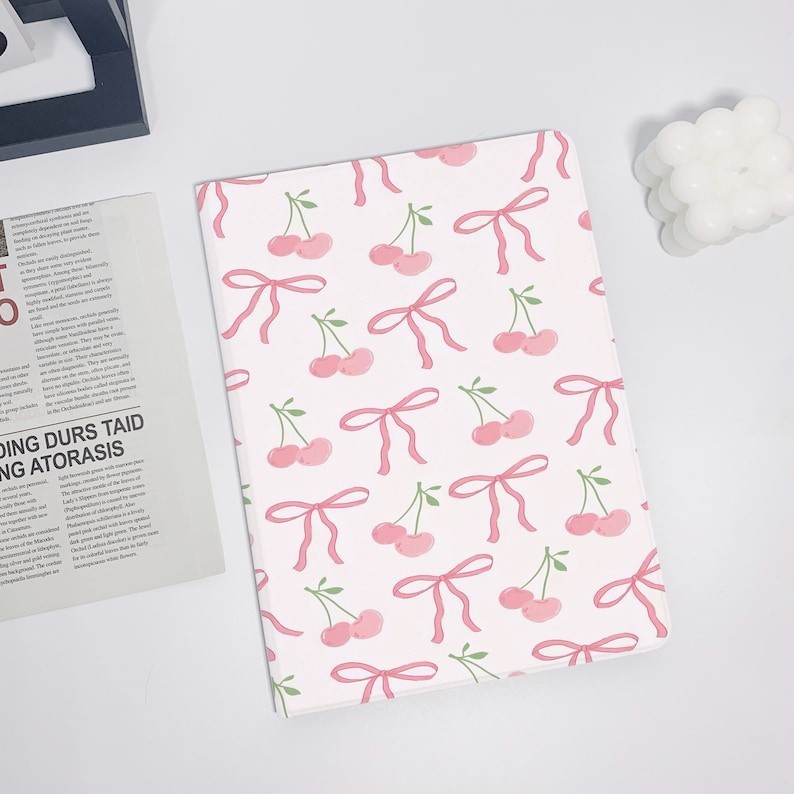 Pink Cherry Bows iPad Air 5 2022 iPad 10 2022 เคส iPad 9,iPad Pro 11" 12.9 2022 iPad Pro 12.9 2021 เ