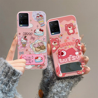 เคส vivo y21 vivo y21s y21t y33s y33t วงเล็บกระจกเคสโทรศัพท์เยลลี่
