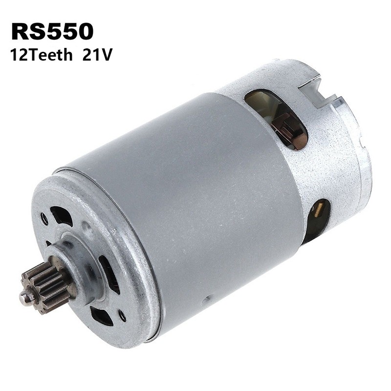 RS550 มอเตอร์สว่านไร้สาย DIY พร้อม 12 ฟันเกียร์ DC 12V/21V