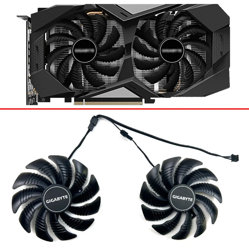 88มม. ที129215SU GTX1650SUPER กราฟิกการ์ดพัดลมระบายความร้อนสําหรับ Gigabyte GTX 1650 SUPER WINDFORCE