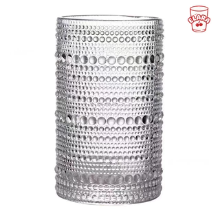 แก้วแก้วสลักลายจุดมุก สไตล์วินเทจ ฝรั่งเศส ปลอดสารพิษ 290/360/375ml เหมาะชาเย็น กาแฟ น้ำผลไม้ คาเฟ่
