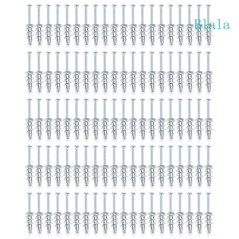 Blala Heavy Load Drywall Anchors พร้อมสกรูมัลติฟังก์ชั่น Drywall Anchoring 100 ชิ้น