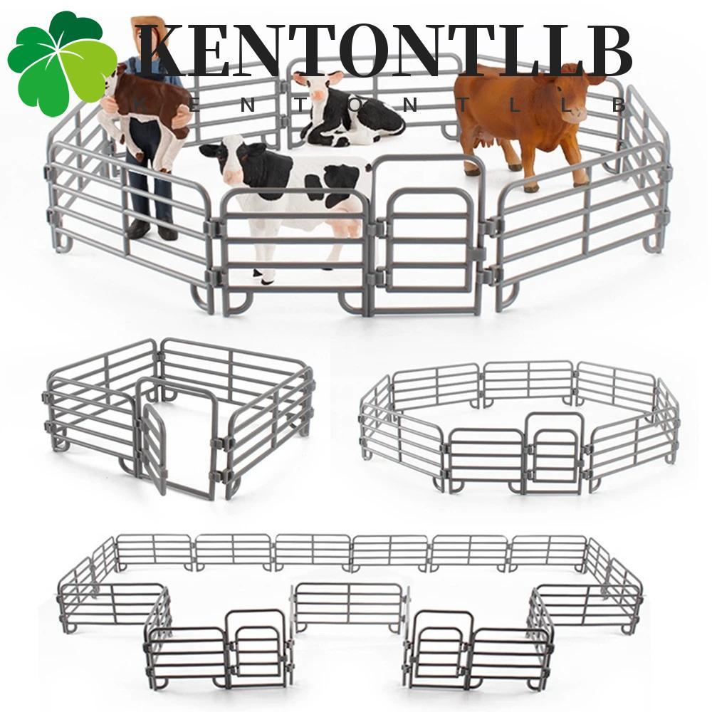KENTONTLLB ฟาร์มจําลอง Ranch รั้ว DIY อุปกรณ์รั้วฟาร์ม DIY รั้วจําลอง Ranch, พลาสติก Miniature ตกแต่