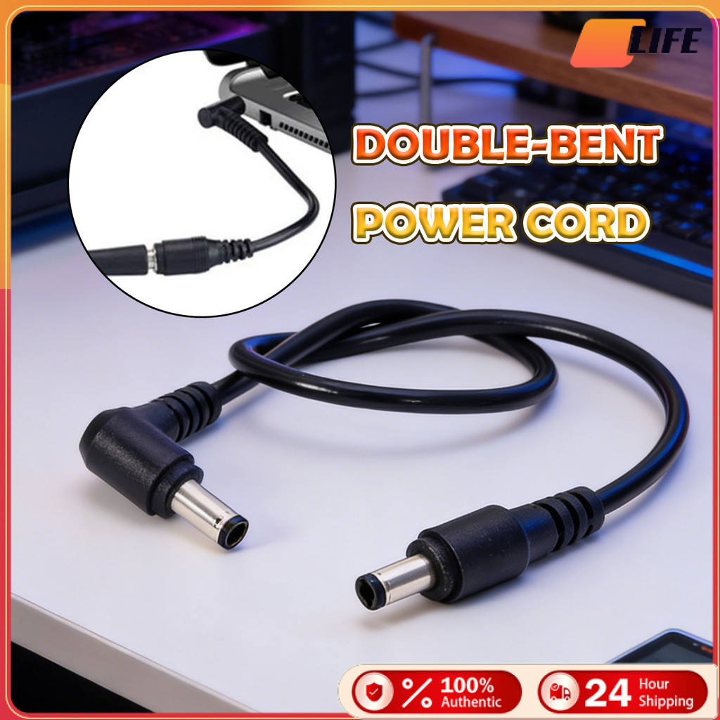 เก็บปลายทาง！สายจ่ายไฟเอฟเฟค หัวผู้ ทรงL ยาว 30ซม.DC5.5x2.1mm.รับกระแสสูง 3A