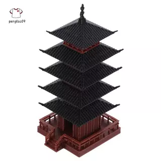 Pengatao09 Mini Pagoda รูปปั้นจีนโบราณอาคารรุ่น Pavilion ตกแต่งจําลองรูปปั้น Zen Garden Aquarium บอนไซตกแต่งใหม่