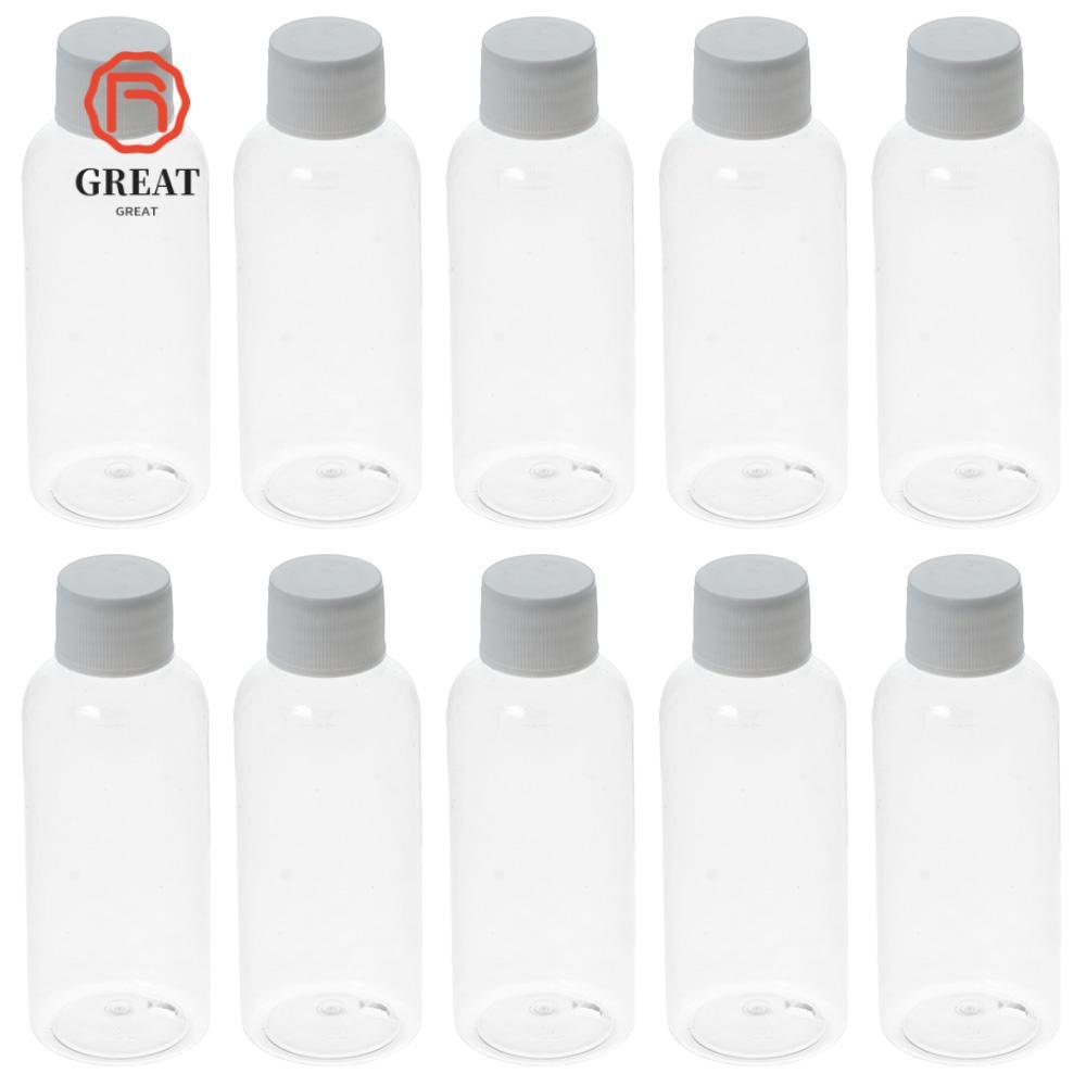 GREAT 10 ชิ้น Ginger Shot ขวดเกรดอาหาร 60 มล. สําหรับของเหลวพร้อมฝาปิดขวดรีฟิล