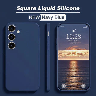 สําหรับ Samsung Galaxy A57 A37 A17 A07 A16 A26 A36 A56 Luxury Square ซิลิโคนเหลวเคสโทรศัพท์สีทึบกันกระแทกกันชนนุ่มฝาครอบ