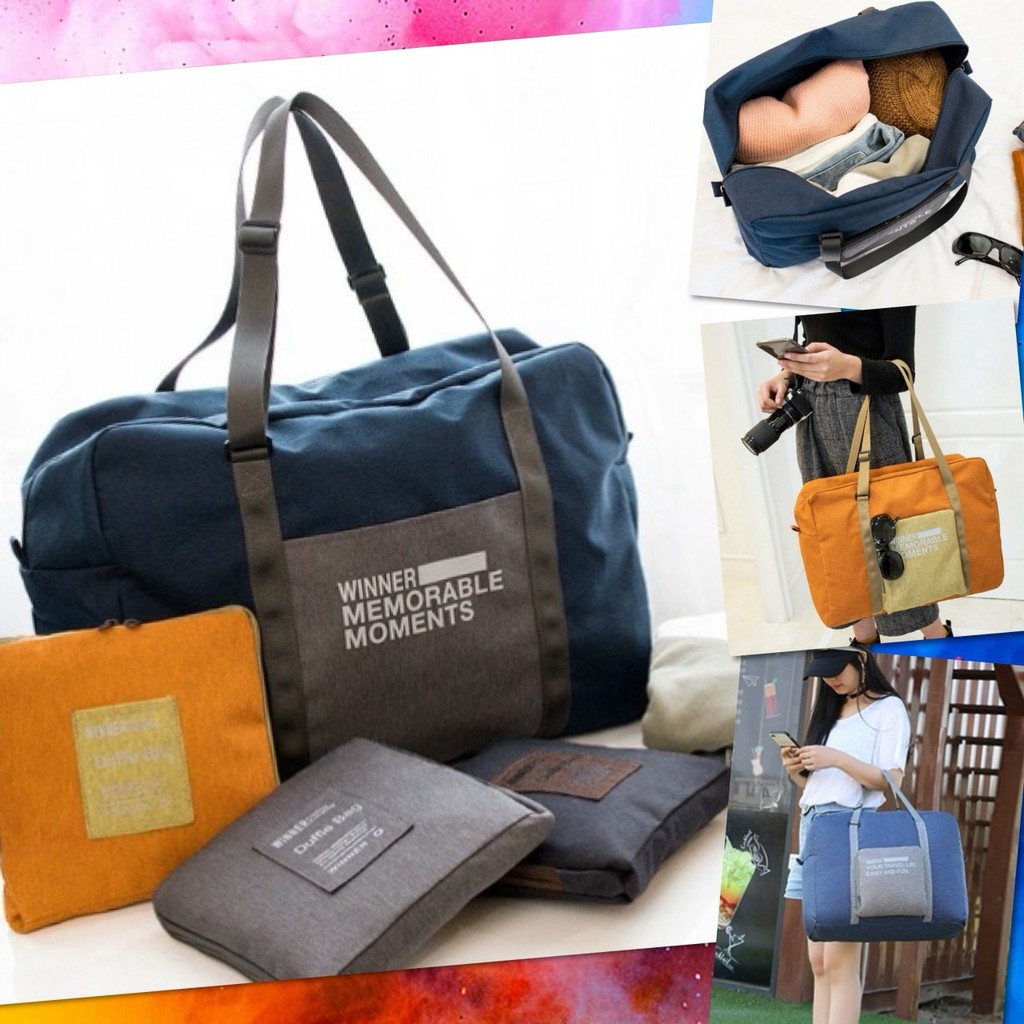 💕 กระเป๋าเดินทาง พับได้ Travel Bag ขึ้นเครื่องบินได้ Carry On กระเป๋าพับ เก็บของ 💕