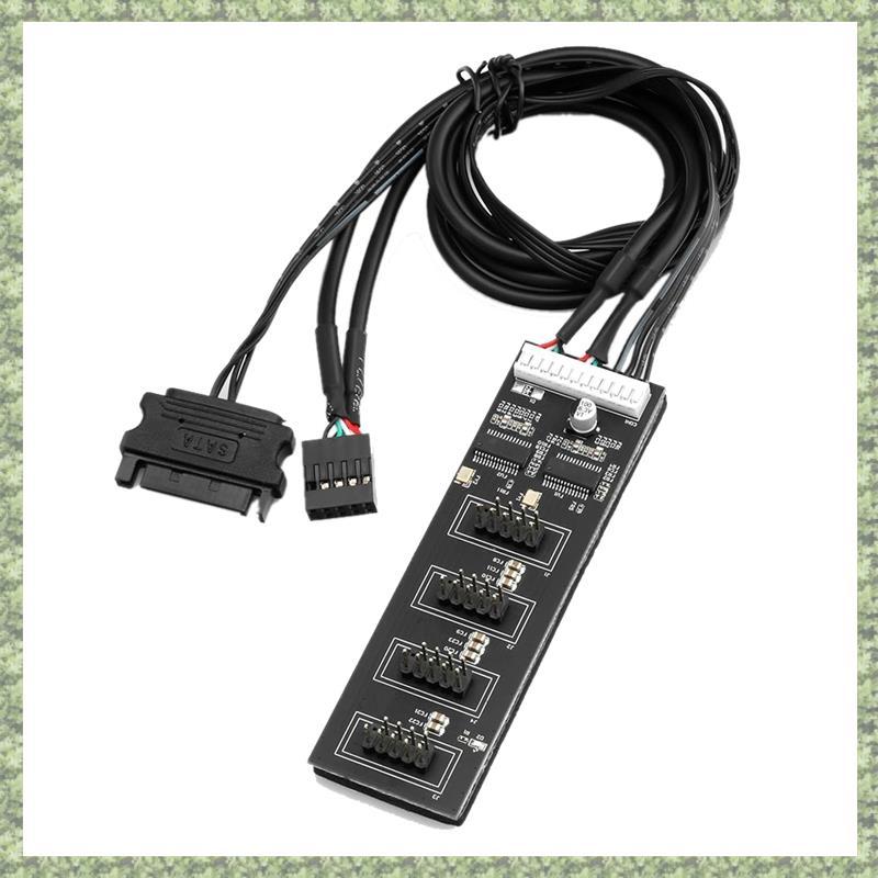 (FYZE) ตัวแยกหัว USB 9Pin, ตัวแยกหัว USB 2.0 พร้อมสายไฟ, ฮับ USB ภายในสําหรับ CPU/ไฟ RGB/เครื่องพิมพ