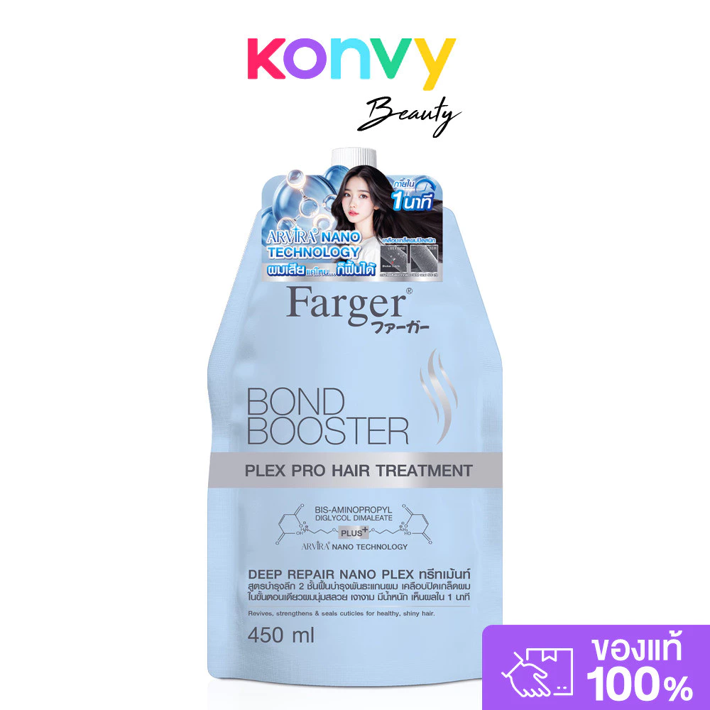 Farger Bond Booster Plex Pro Hair Treatment 450ml ทรีตเมนต์บำรุงพร้อมปกป้องเส้นผมจากความร้อน ฟาร์เกอร์ มอบความนุ่มลื...