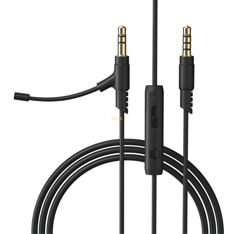 Btsg Noise Cancelling หูฟังสายควบคุมสะดวกชุดหูฟังสําหรับเล่นเกมสายไฟเปลี่ยนสายหูฟัง