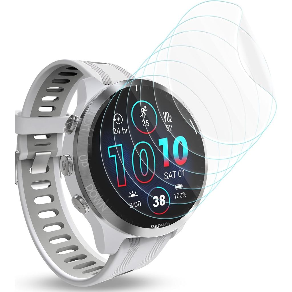 ตัวป้องกันหน้าจอ Sinoacc สําหรับผู้เบิกทาง Garmin 965 (6 แพ็ค) ฟิล์ม TPU ที่รักษาตัวเองสําหรับนาฬิกา