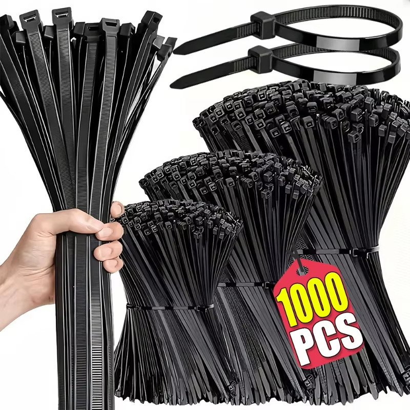 300/500/1000 ชิ้นปรับผูกสายไฟล็อคตัวเอง-สายผูกไนลอน-สายผูกลวดพลาสติกแบบใช้ซ้ําได้สําหรับโฮมออฟฟิศ