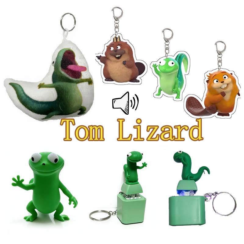 น่ารัก Tom Lizard Plush พร้อมพวงกุญแจเสียงตุ๊กตา 3D Hoppers Action Figure ของเล่นสําหรับของขวัญเด็ก – โปรปัง