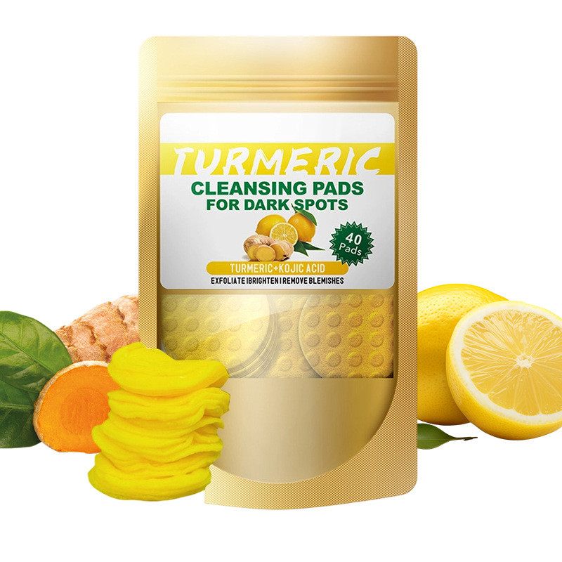 ผลิตภัณฑ์ร้อน TurmeriCleansPads ขมิ้น Koji Acid Cotton Pads Brightening Cleanser Supply ทําความสะอาด