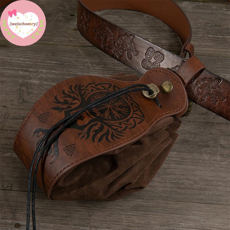 กระเป๋าหนัง PU สำหรับเกม D&D ออกแบบน่ารัก ใช้ในการเล่น RPG พร้อมสายรัด.Drawstring ขนาดพอดีสำหรับเหรี