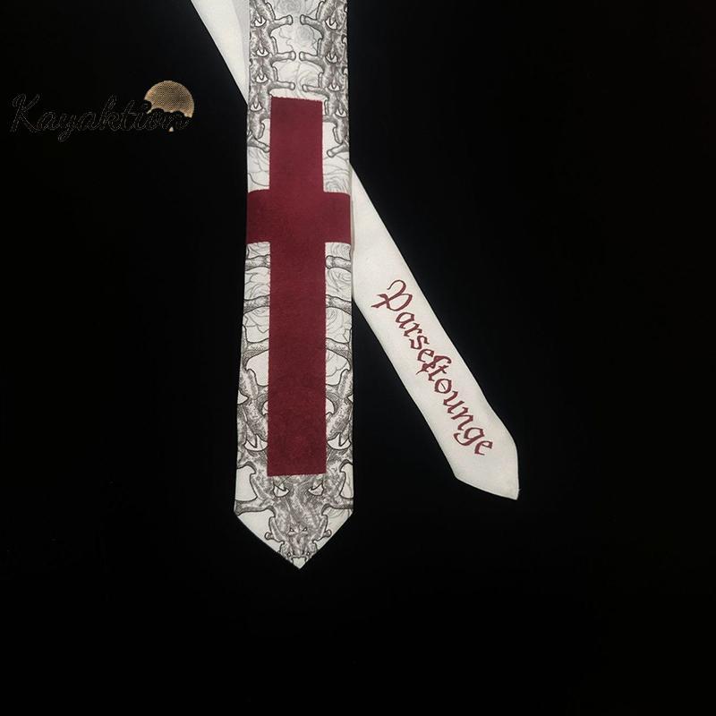 Kayaktion Gothic Kawaii Elegant ผู้ชาย Neties Ties สําหรับ Man อะนิเมะ Y2k Tie พิมพ์ Lolita คอสเพลย์