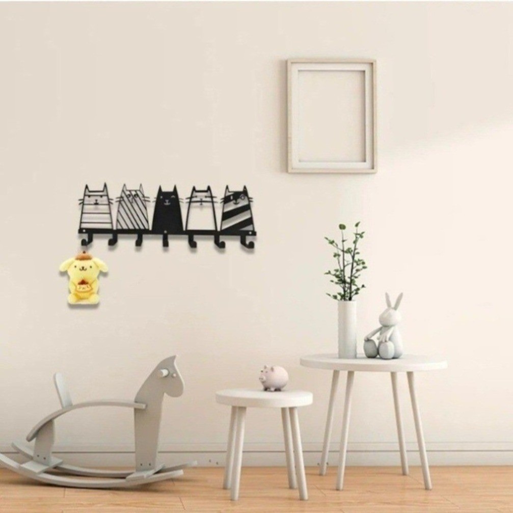 CIFbuy Cat Paw Adhesive Hooks ตะขอติดผนังสําหรับ Entryway Key Holder Command Strips ไม่มีเจาะ