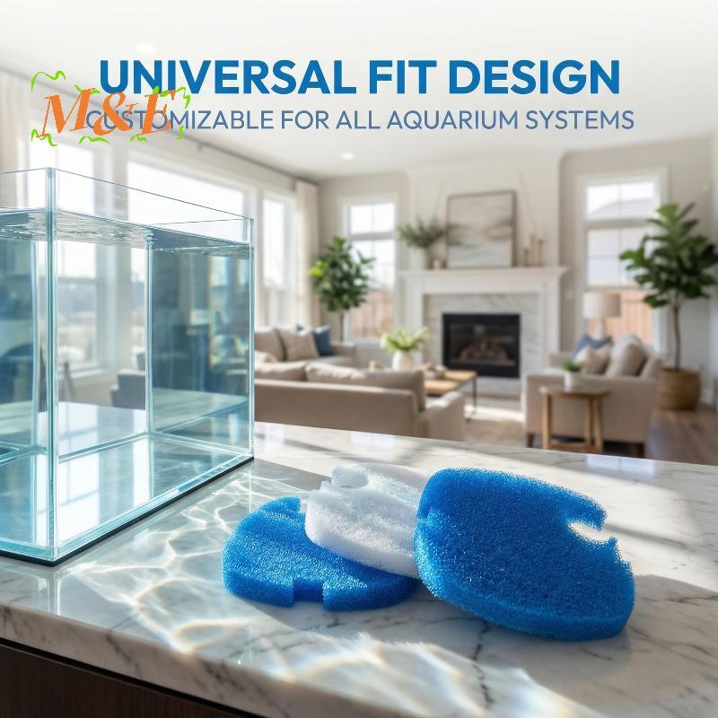 [M&E] แผ่นกรองทดแทนตู้ปลาสีฟ้าสีขาวสําหรับ 304AB 404AB 704AB การทําให้บริสุทธิ์ยาวนาน 2 ชิ้น 4 ชิ้น 